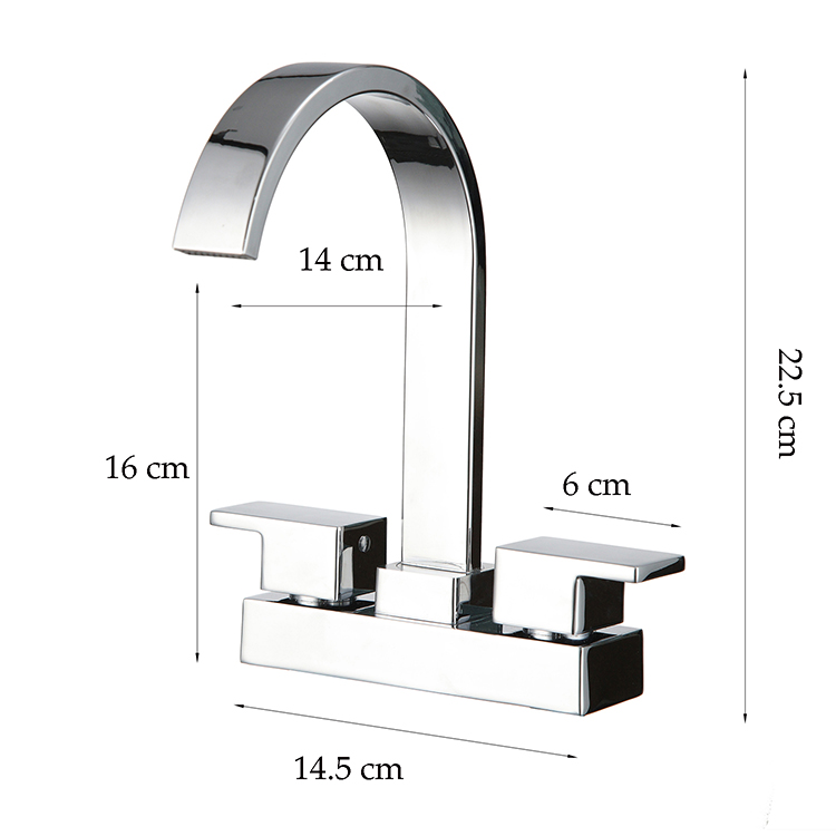 Bathroom Waterfall 4 Inch Centerset Chrome Basin Mixer Tap Lavatory Sink Faucet